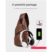 Nueva Bandolera Para Hombre Con USB Gran Capacidad De Carga Portátil Deportes Al Aire Libre Bandolera Diagonal PU Con Cierre De Cremallera - details 4