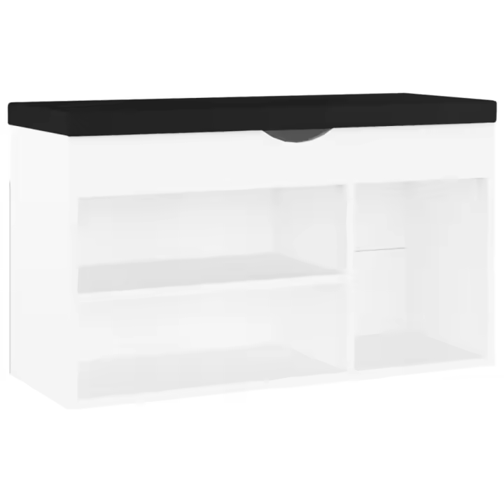 VidaXL Banco zapatero Aleso 3 estantes + arcón 47x80x30 cm - 1