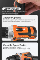 Taladro Inalámbrico LYUWO 20V 40N.m 25+1 Sin Cable Con Chorro Sin Fin Herramienta Eléctrica Para Perforar En Acero En Madera En Cerámica Batería Incluida - details 4