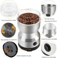 Molinillo de Café Eléctrico Molinillo de 200W Molinillo Eléctrico de Café 300ml Molinillos de Especias para Molinillo Semillas Especias Secos(Plata) - details 6