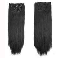 Extensiones De Cabello Sintético 24 Pulgadas Clip in Longas Y Rectas 6 Piezas 16 Clips Color Marrón Rubio Para Mujeres Piezas De Cabello Artificial - details 1