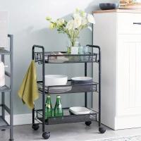 MEJORADA Carrito Metálico Multiusos de 3 Niveles con Ruedas Bloqueables, Estantes Versátil con Cestas de Malla - Perfecto para Cocina, Baño, Almacenamiento de Oficina - details 2