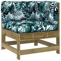 vidaXL Sofá esquinero con cojines madera maciza de pino Pino natural, Pino blanco, Pino gris Conjunto Terraza Muebles Jardín Exterior Juego de Muebles de jardín Mueble Jardín Exterior Muebles de Salon Exterior - details 1