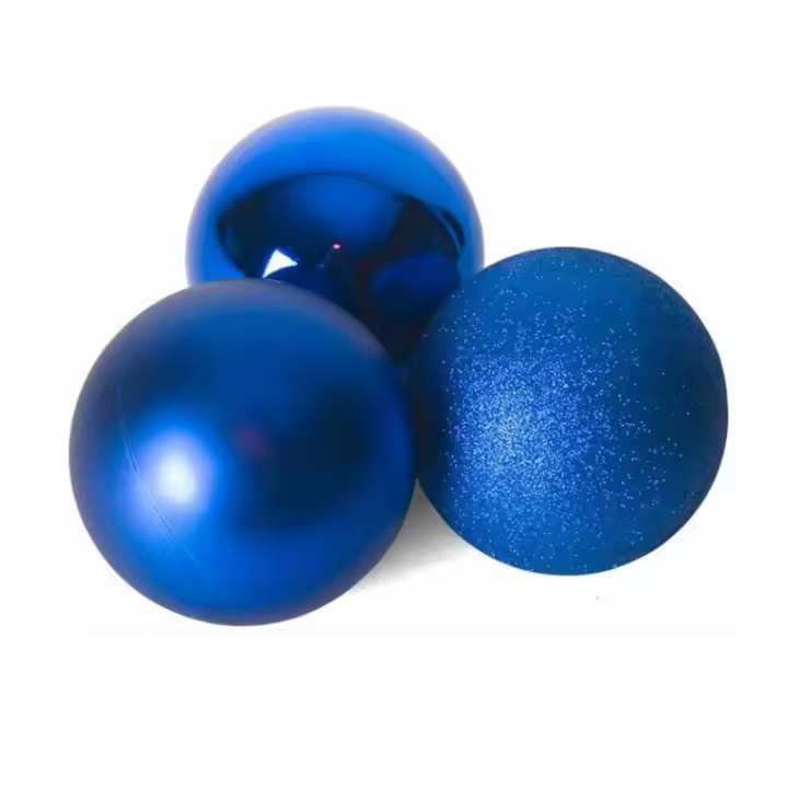 Gerimport Pack 3 Bolas de Navidad color azul 20 cm 3 modelos - 1