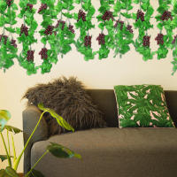 4PCS Vinateras Artificiales De Plástico Con Hojas Verdes Decoración De Pared De Plantas Para Hogar Jardín Bodas Y Fiestas - details 4