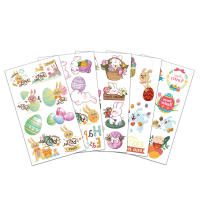 10PCS Tatuajes De Pascua Para El Festival De Conejos Con Diseños De Huevo Animal Y Flor Retro Personalizable Y Resistente Al Agua - details 1