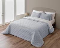 Colcha Alcohado Color Celeste Rosa Gris adecuado para vestir la cama todo el año,combinar con aulquier tipo de decoración - details 2