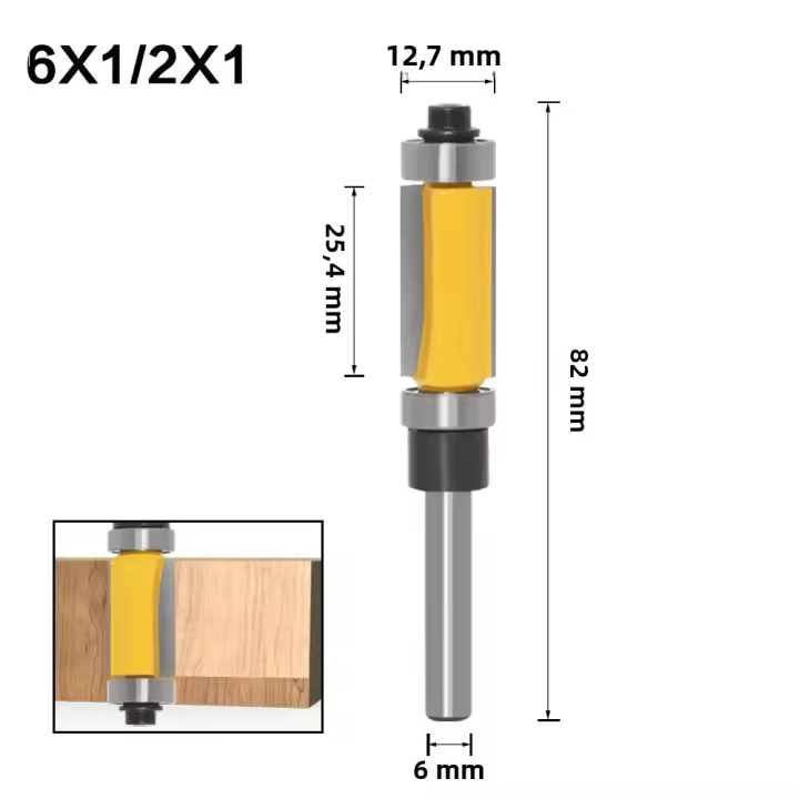 Cortador De Molde Doble De 6mm Torno De Carpintería Herramientas De Trabaje Con Eje De Soporte Doble Y Punta De Acero Para Madera - 1