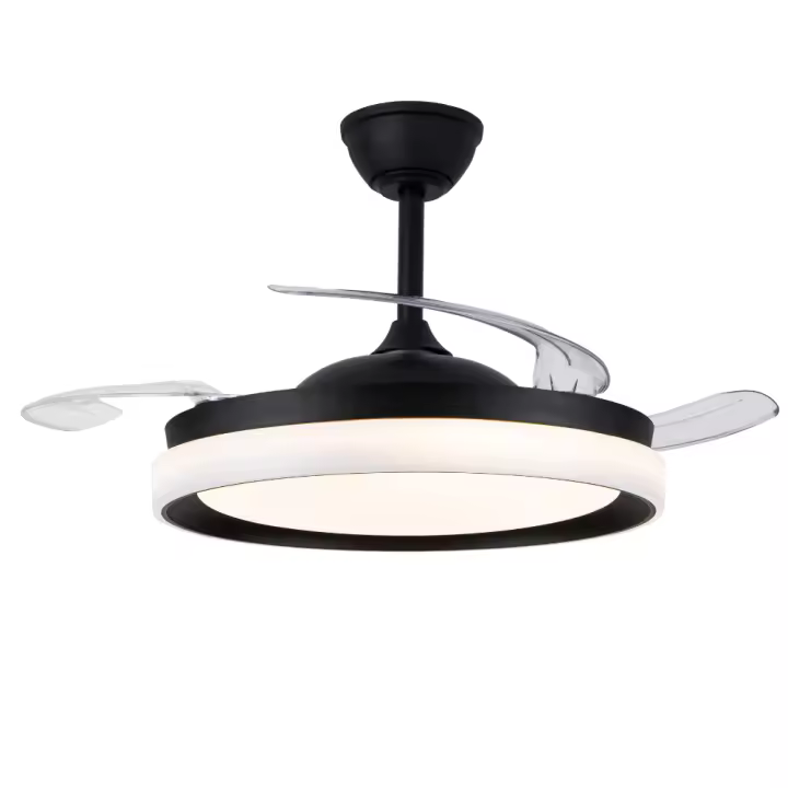 Akunadecor - Ventilador de techo modelo ECOBRIS motor DC 6 velocidades Tecnología Led 45W sistema CCT 4400 Lúmenes, Control remoto con temporizador, luz regulable en color e intensidad, Memoria motor inverter verano/invierno ultra silencioso. - 1