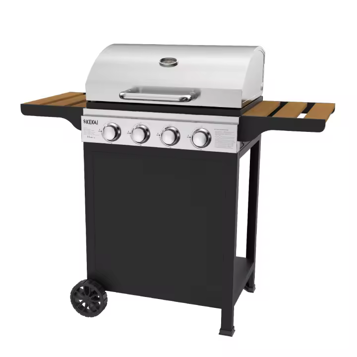 Kekai Barbacoa de Gas Portátil Kekai Fort Peck 118,5x57,5x104,5 cm de 12 kW con 4 Quemadores, Termómetro, Mesas Laterale - 1