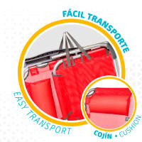Aktive - Pack de 2 sillas plegables altas con cojín para playa, jardín, terraza o camping, medidas 48x60x90 cm, resistente, reposabrazos ergonómicos, incluye asa de transporte - details 3
