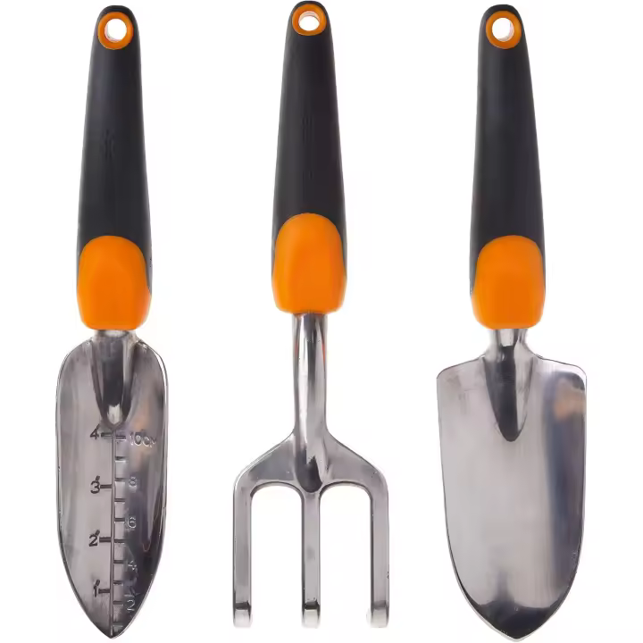 Juego de herramientas de jardinería de 3 piezas, Pala de Aluminio para Flores, Pala de Jardín de Tres dientes, Pala a Escala para plantar Flores y herramientas para el jardín - 1