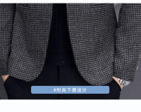 Chaqueta De Moda Para Hombres Estilo Coreano Ajustada Y Elegante Para Otoño Invierno Cierre Simple Traje Casual Grueso - details 1