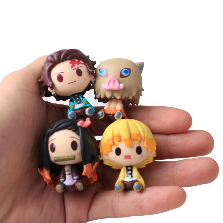 Set De 4 Figuras Anime Demon Slayer Kimetsu No Yaiba Q Posket Kamado Tanjirou Kamado Nezuko Agatsuma Juguetes De Acción 4-5cm Para Coleccionistas