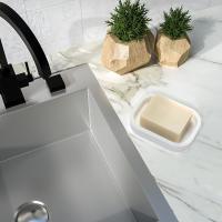 2Pcs Soap Dish, Soap Holder, Portable Shower Soap Box, Non-slip, Dry, Suitable for Bathroom, Kitchen,Easy Cleaning(White & Grey) - details 3