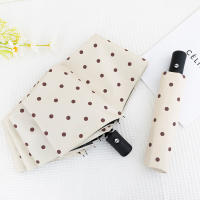 Parasol De Protección Solar UV Paraguas Automático Plegable Con Patrón De Polka Doble Uso Para Lluvia Y Sol Material De Tela De Nylon 190T Para Adultos - details 5