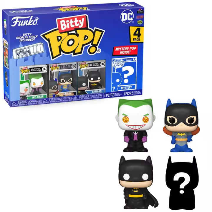Funko Bitty Pop! Batman - The Joker, Batgirl, Batman y ¿?, 71312 - 1