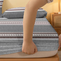 Sábana Ajustada Moderna Y Simple De Geometría Imprimida Mate Sin Almohadillas Cama Dormitorio Cobija De Cama De Poliéster 100% - details 4