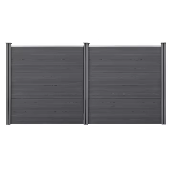 Valla de jardín - de 18 elementos de WPC - privacidad - 183 x 357 cm - Gris [neu.holz] - 1