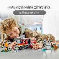 Juguete De Construcción Para Niños 502pcs Ciudad Serie Unidad De Rescate Camión De Bomberos Móvil Drone Bloque De Modelado Regalo Para Niños - details 1
