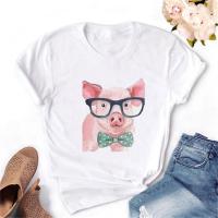 Camiseta De Mujer Con Estampado De Leopardo Y Pato Moda Harajuku Coreana Kawaii Tops Casual Manga Corta Cuello Redondo Algodón - details 13