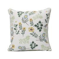 Funda cojín 100% algodón FLORES bordadas con relleno , cojín 45x45 cm o 30 x 50 cm para hogar y decorativo - details 0
