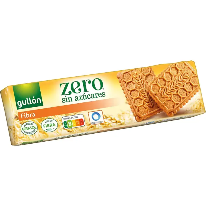 Gullón caja de 16 unidades de Galletas de Fibra sin azúcares con 170g cada una - ¡La mejor forma de sentirte bien cada día!, por su alto contenido en fibra. Elaboradas con aceite de girasol alto oleico y ZERO azúcares - 1