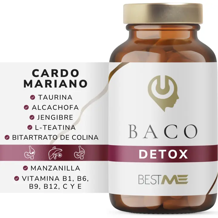 Cardo Mariano, Alcachofa, Vitaminas y Minerales | 60 Cápsulas Détox y Antioxidantes, Efecto Depurativo, Calmante, Probado en Laboratorio, Ácido Fólico, Vitaminas B12/B6/B2/B1, C y E (Baco | BestMe Lab) - 1