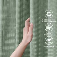 Cortina de Ducha para Bañera Cortinas Baño Tela Impermeable Poliéster con 12 Ganchos Lavable a Máquina 180 x 200cm - details 5