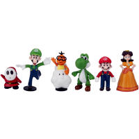 Set De 6 Figuras De Acción PVC Super Mario Bros Luigi Yoshi Donkey Kong Set De Juguetes Para Niños Regalos De Cumpleaños - details 3