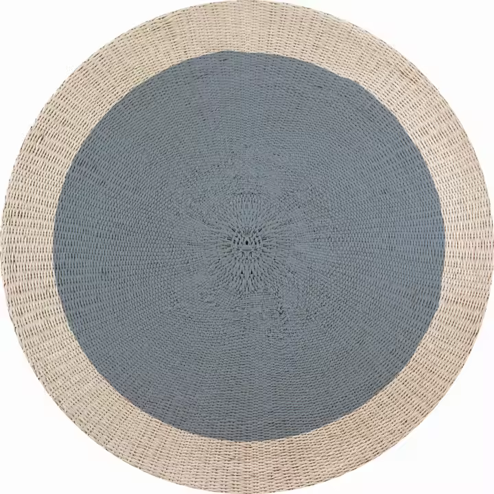 VINILIKO, set de 4 individuales de vinilo Rattan Blue  4u-[Diam] 40 cm - 1