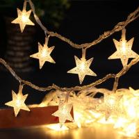 Luces De Estrella LED Para Navidad Y Fiestas 1.5m/3m/6m/10m Cargables Con USB Decoración De Puerta Cortina Luz Fairy Para El Hogar Color Calido Blanco Multicolor - details 5