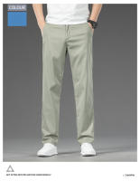 Pantalones Casuales De Verano Para Hombre Estilo Coreano Color Sólido Elásticos Y Cómodos Pantalones Negocios Rectos Y Sueltos Talla Media Cierre De Cremallera - details 15