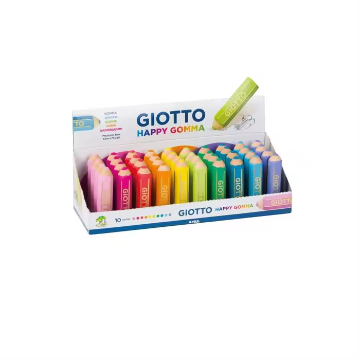 GIOTTO EXPOSITOR 40 GOMA GIOTTO HAPPY COLORES VIVOS GOMAS 6x1x1 Cms. - 1