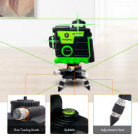 Pracmanu Nivel Láser 3D De 12 Líneas Auto-Nivelado Rayos Verdes Horizontales Y Verticales Super Potentes Para Construcción Y Jardinería - details 5