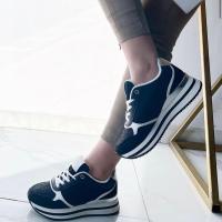 Eva Zorteon - Zapatillas Deportivas Mujer con Cordones de Cuña en Encaje con Brillos - Zapatilla Cómodas - details 0