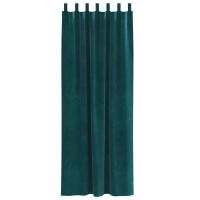 Cortinas Opacas vidaXL con Lazos para Colgar 2 pcs Verde Oscuro de Terciopelo - details 2