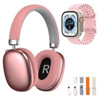 Smartwatch 2 en 1 con Cascos Bluetooth | 5 Correas Extra | Monitor de Salud | Disponible en Rosa y Negro - details 1