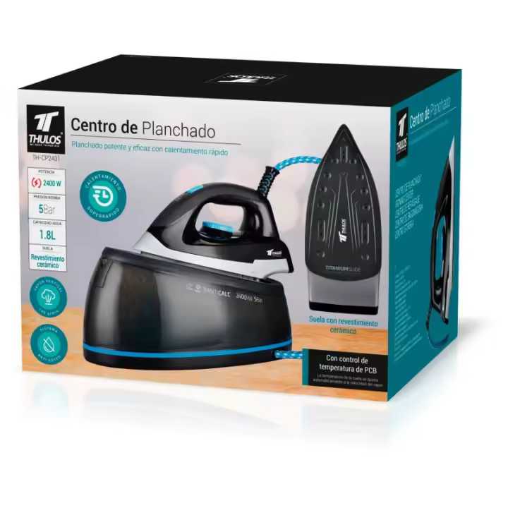 Centro de planchado, suela cerámica, 2400W, 5 Bar, 1.8L. THULOS TH-CP2401 - CENTRAL PLANCHADO - PLANCHA A VAPOR - 1