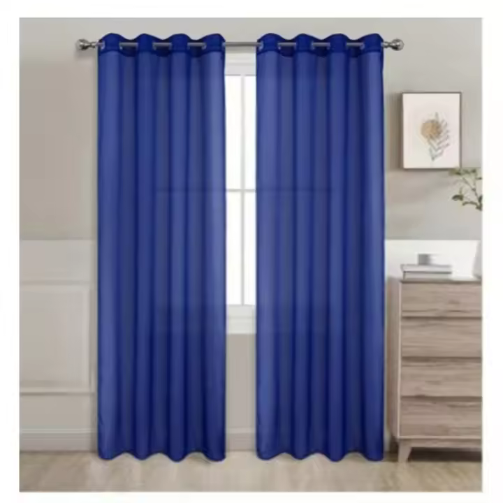 Cortina visillo liso 140x260cm.Decorar para el hogar, sala de estar y dormitorio, estilo americano, 100% poliester.1 panel. - 1
