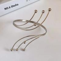 Pulseras De Brazo Superior De Hojas Y Flores De Metal Ajustables Para Mujer Joyería De Mano Accesorios De Regalo Con Salida Hollow out - details 26