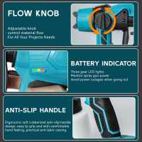 Pistola de Pintura Eléctrica Inalámbrica 1000ML 38000RPM, Pulverizador Portátil para Coches/Muebles/Acero, Compatible con Batería Makita 18V, Alta Velocidad y Precisión - details 5