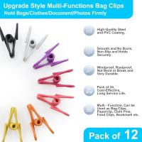 Clips para almacenamiento de 12 piezas Clips para bolsas de Maple y PVC Clips para Sellar bolsas, Clips multición para pinzas, para Ropa, clips de Papel, D - details 0