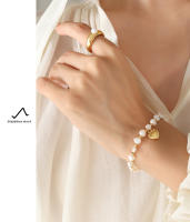 Encanto Pulseras elegantes de perlas de agua dulce para mujer, brazalete de acero inoxidable con dije romántico de corazón de amor, el mejor regalo para mujer exagerado para mujer, Gargantilla de cuentas de perlas a la moda Punk Vintage para fiesta - details 7