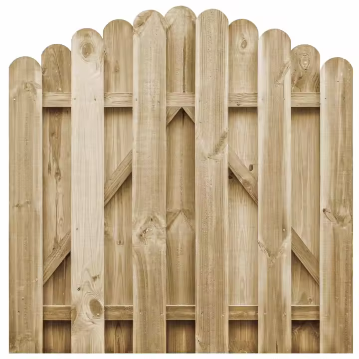 vidaXL Puerta de valla de madera de pino impregnada 100x100 cm - 1