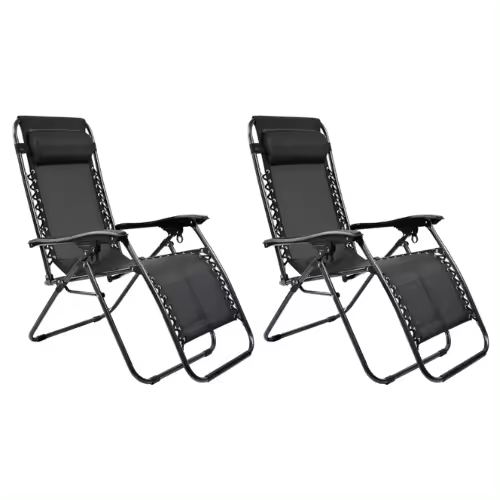 PACK DE 2 SILLAS PLEGABLES RECLINABLES CAMPING / JARDÍN - 1