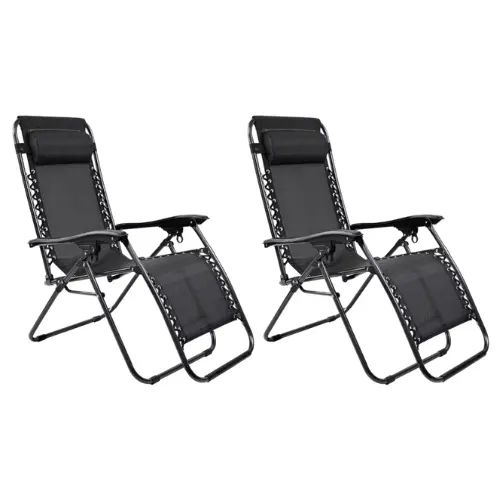 PACK DE 2 SILLAS PLEGABLES RECLINABLES CAMPING / JARDÍN - 1