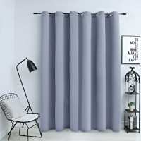 vidaXL Cortina Opaca con Anillas de Metal 290x245 cm Decoración Visillo Color Azul,  Beige,  Gris y mas - details 2