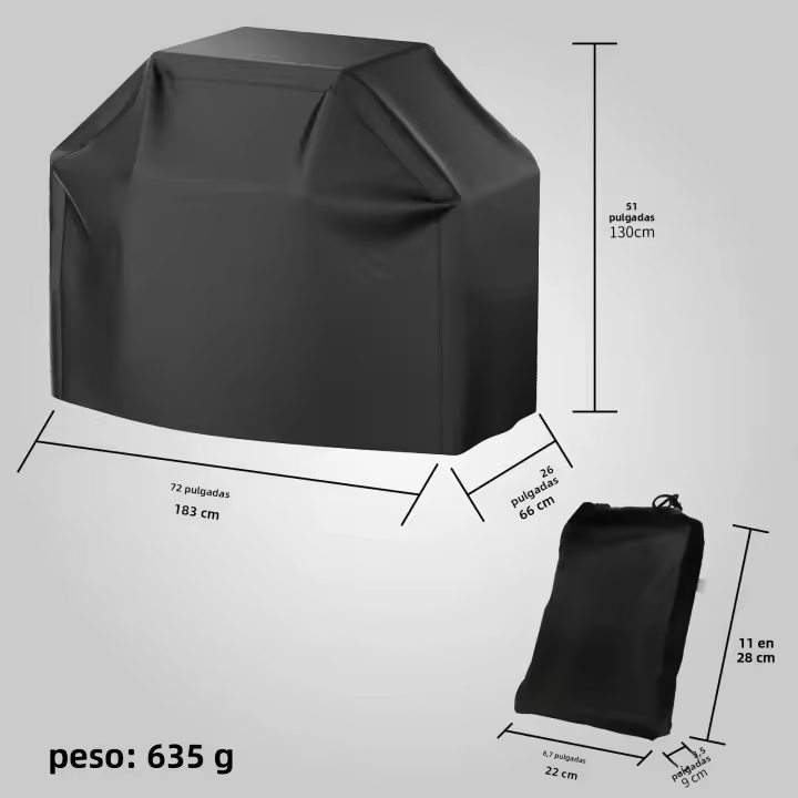 Cubierta De Barbacoa Impermeable Y Resistente Al Calor Tamaño Múltiple Negro Antiestático Y Anti Manchas Para Barbacoa De Gas - 1