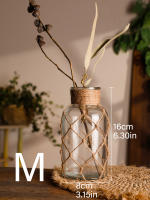 Vaso De Cristal Rustico Colgante Con Correa De Malla Para Flores Secas Decoración De Hogar Para Sala De Estar Y Mesas Transparente Boho Vintage - details 9